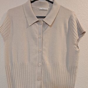 Vila Milano Knit Top Large Milky Beige